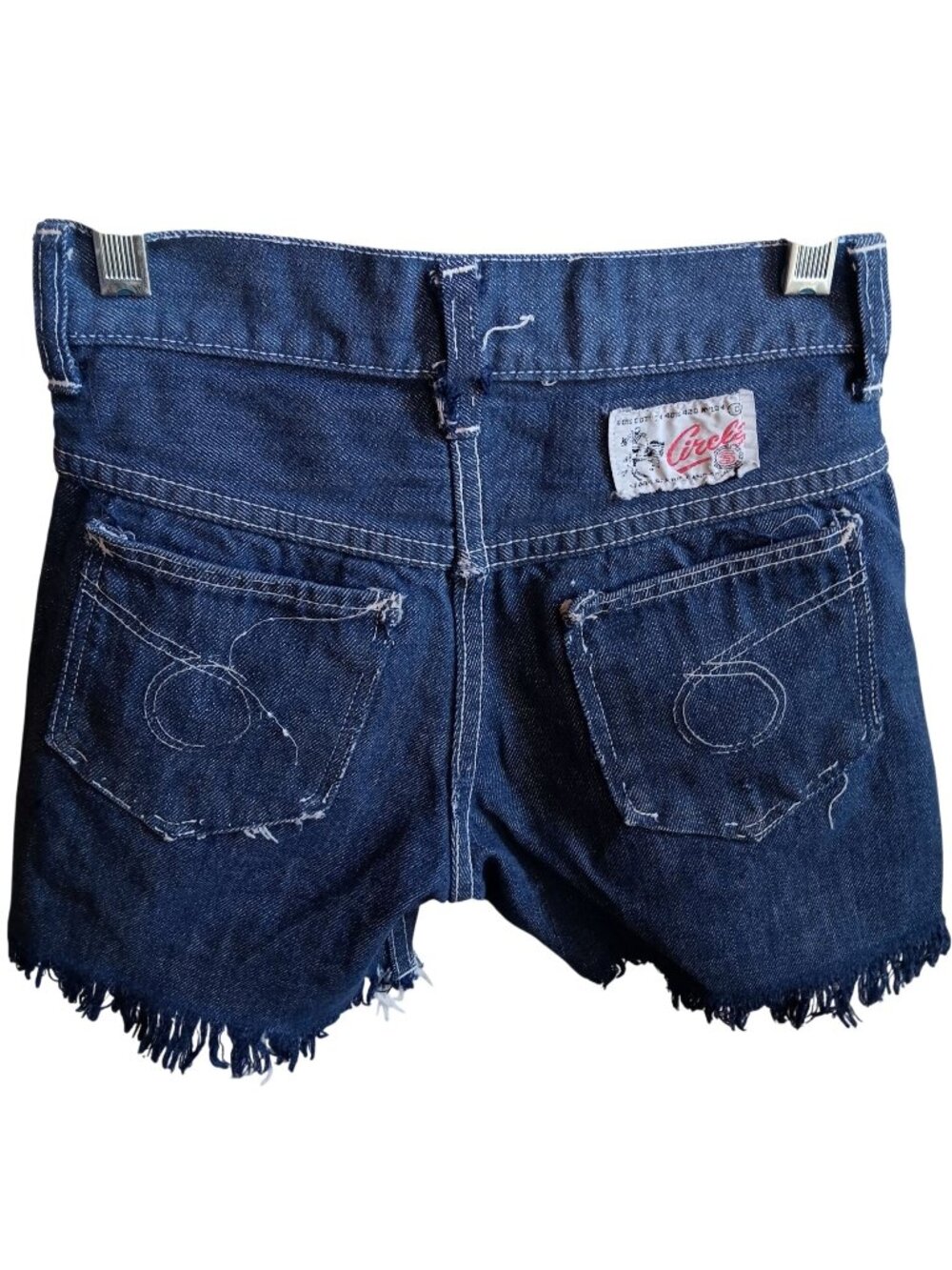 8 22" Denim Sears Vintage Shorts Boys Cutoff Frayed Circle S Western 1960's Farm